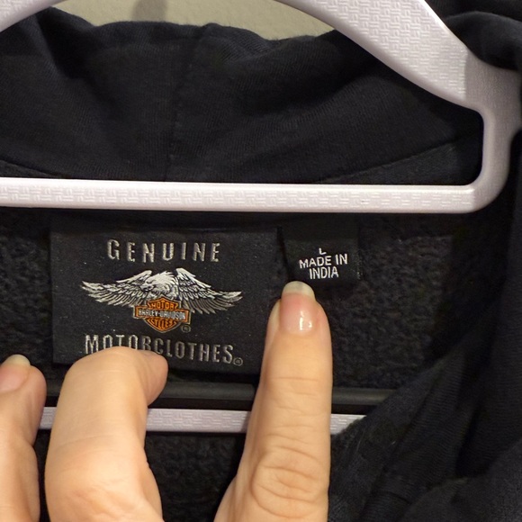 Harley-Davidson Ladies Black Hoodie with Pink Logo. Large - Picture 4 of 8